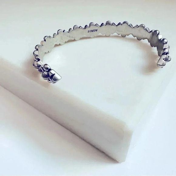 J. Crew Metal Bloom Silver Adjustable Cuff - Picture 6 of 6